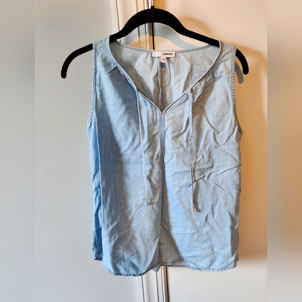 Womens denim tank blouse